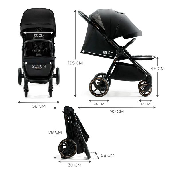 Купити Прогулянкова коляска Kinderkraft Mitzy Ink Black 10 790 грн недорого, дешево