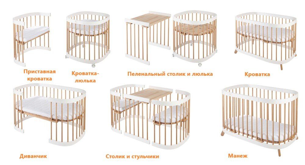 Купить Детская кроватка Tweeto (7 в 1) White Т 01 11 000 грн недорого