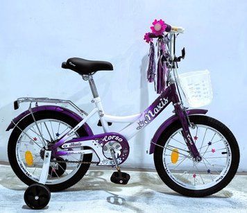 Купить Детский велосипед CORSO 16" Maxis MX-65213 (стальная рама, ручные томоза, дополнительные колеса) 3 416 грн недорого