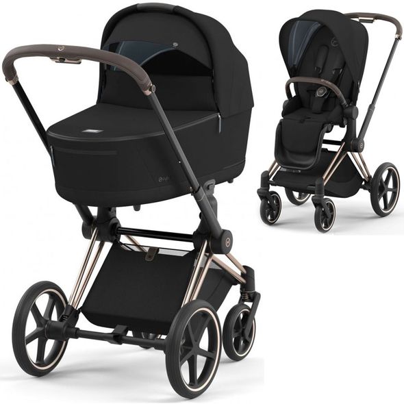 Купити Коляска дитяча 2 в 1 Cybex Priam Sepia Black шасі Rosegold 53 600 грн недорого, дешево