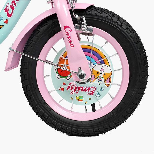 Купить Велосипед детский CORSO 12" Emily ML-42589 (вспомогательные колеса, корзинка, кресло для куклы) 3 368 грн недорого