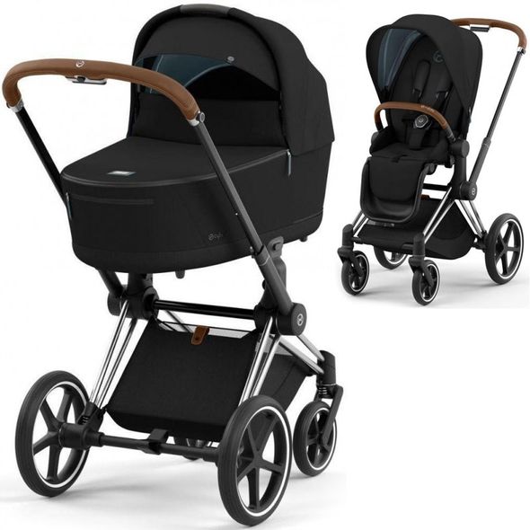 Купити Коляска дитяча 2 в 1 Cybex Priam Sepia Black шасі Chrome Brown 51 600 грн недорого, дешево