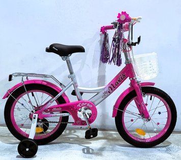 Купить Детский велосипед CORSO 16" Maxis MX-93035 (стальная рама, ручные томоза, дополнительные колеса) 3 416 грн недорого