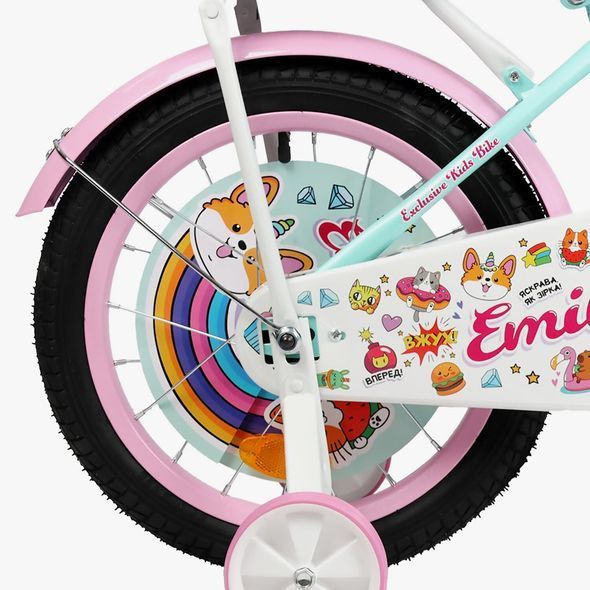 Купити Велосипед дитячий CORSO 16" Emily ML-43369 (допоміжні колеса, корзинка, крісло для ляльки) 3 846 грн недорого, дешево