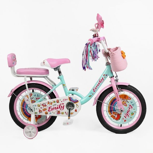 Купити Велосипед дитячий CORSO 16" Emily ML-43369 (допоміжні колеса, корзинка, крісло для ляльки) 3 846 грн недорого, дешево