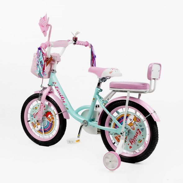 Купити Велосипед дитячий CORSO 16" Emily ML-43369 (допоміжні колеса, корзинка, крісло для ляльки) 3 846 грн недорого, дешево
