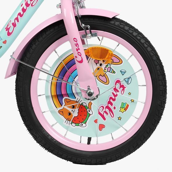 Купити Велосипед дитячий CORSO 16" Emily ML-43369 (допоміжні колеса, корзинка, крісло для ляльки) 3 846 грн недорого, дешево