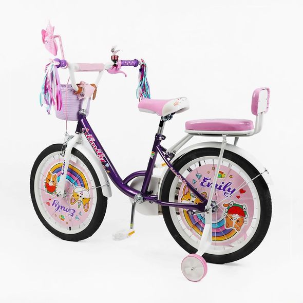 Купити Велосипед дитячий CORSO 20" Emily ML-99802 (допоміжні колеса, корзинка, крісло для ляльки) 4 498 грн недорого, дешево