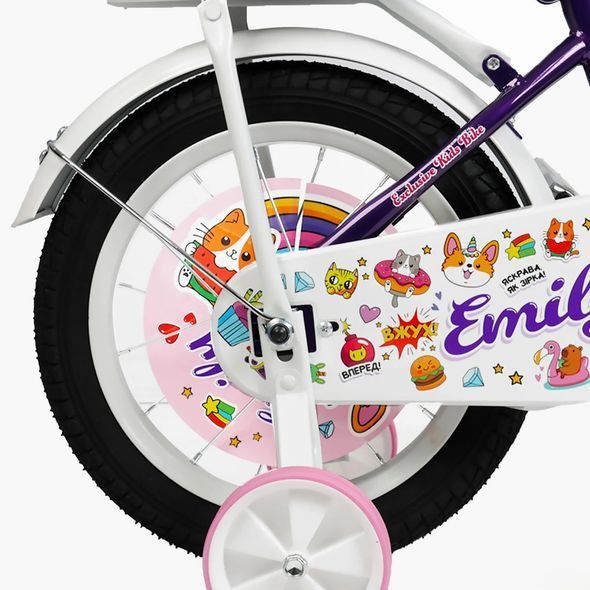 Купить Велосипед детский CORSO 14" Emily ML-36988 (вспомогательные колеса, корзинка, кресло для куклы) 3 537 грн недорого