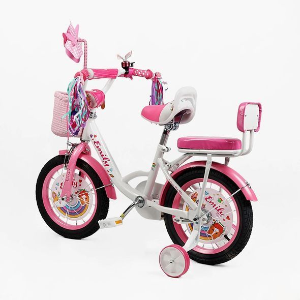 Купити Велосипед дитячий CORSO 14" Emily ML-13065 (допоміжні колеса, корзинка, крісло для ляльки) 3 537 грн недорого, дешево
