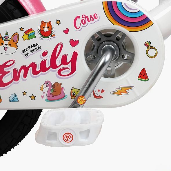 Купити Велосипед дитячий CORSO 14" Emily ML-13065 (допоміжні колеса, корзинка, крісло для ляльки) 3 537 грн недорого, дешево