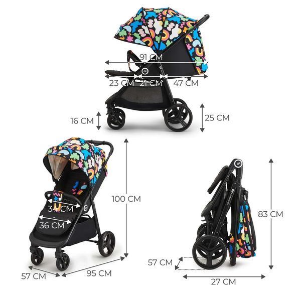 Купити Прогулянкова коляска Kinderkraft Grande Plus Happy Shapes 6 090 грн недорого, дешево