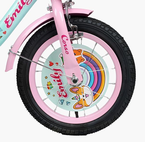 Купить Велосипед детский CORSO 14" Emily ML-29014 (вспомогательные колеса, корзинка, кресло для куклы) 3 537 грн недорого