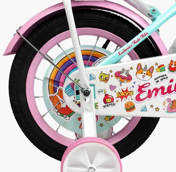 Купить Велосипед детский CORSO 14" Emily ML-29014 (вспомогательные колеса, корзинка, кресло для куклы) 3 537 грн недорого
