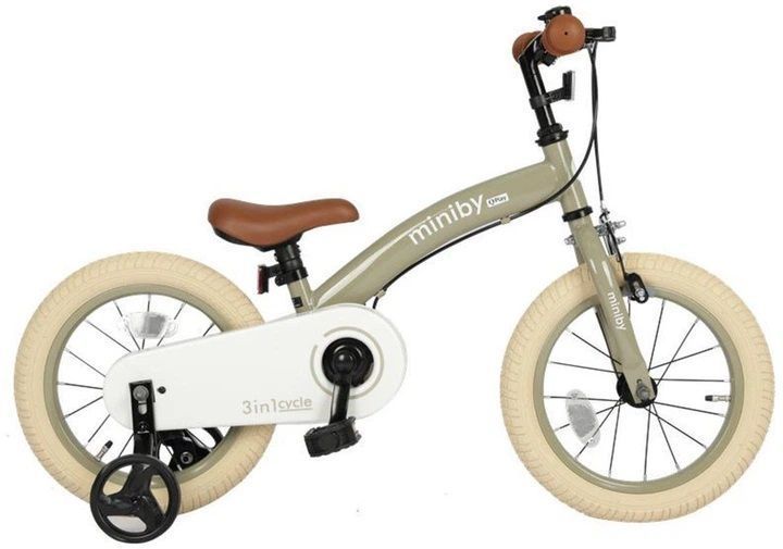 Купити Велосипед-біговел 3 в 1 Qplay Miniby 14" Grey-Green 4 899 грн недорого, дешево