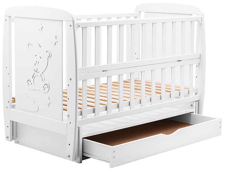 Купити Ліжко Babyroom Умка DUMYO-3 (маятник, шухляда, відкидна боковина) бук білий 5 604 грн недорого, дешево