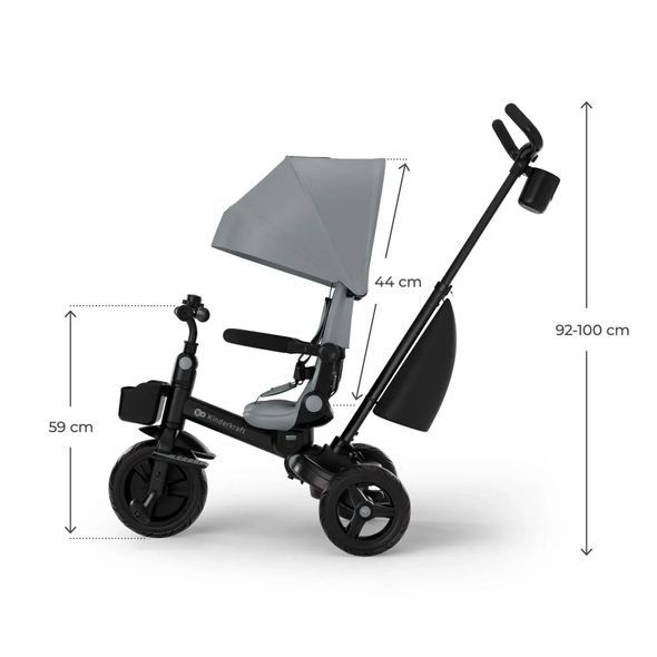 Купити Триколісний велосипед Kinderkraft Aveo 2 Plus Grey 6 790 грн недорого, дешево