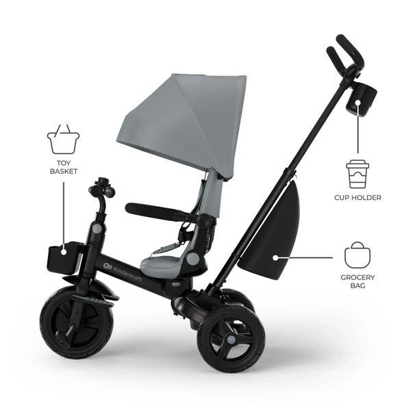 Купити Триколісний велосипед Kinderkraft Aveo 2 Plus Grey 6 790 грн недорого, дешево