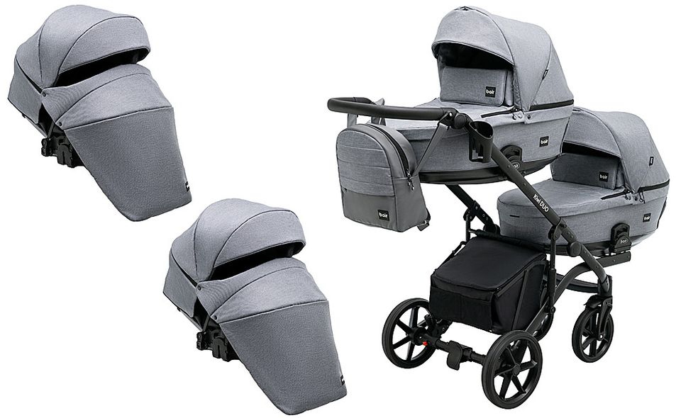 Купить Коляска 2 в 1 для двойни Bair Kiwi DUO Soft BKP-218 25 899 грн недорого