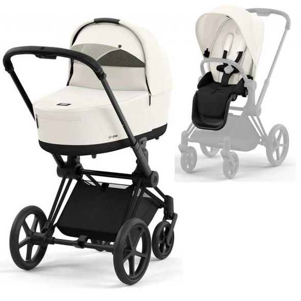 Купити Коляска дитяча 2 в 1 Cybex Priam Off White шасі Matt Black 49 080 грн недорого, дешево