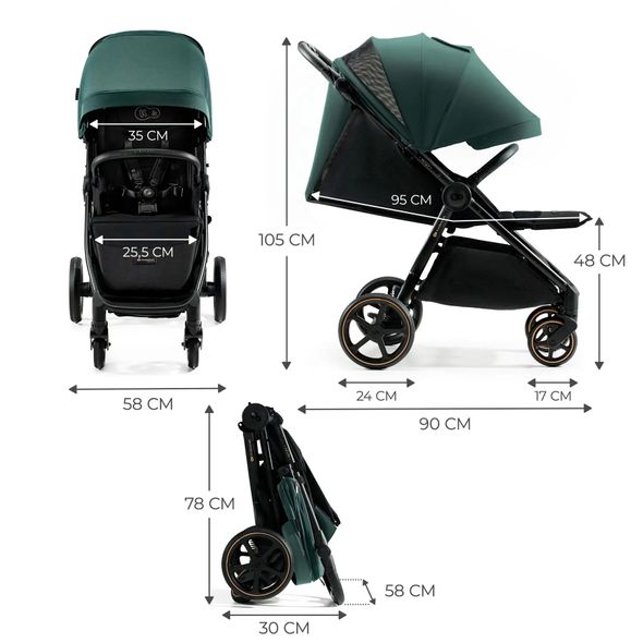 Купити Прогулянкова коляска Kinderkraft Mitzy Jade Green 10 790 грн недорого, дешево