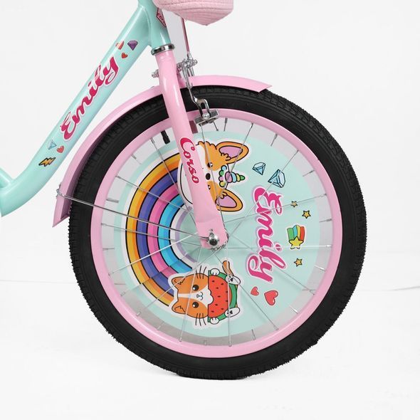 Купить Велосипед детский CORSO 20" Emily ML-20547 (вспомогательные колеса, корзинка, кресло для куклы) 4 498 грн недорого