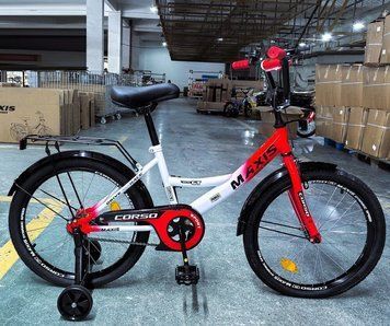 Купить Детский велосипед CORSO 20" Maxis MX-89782 (стальная рама, ручные томоза, дополнительные колеса) 4 063 грн недорого