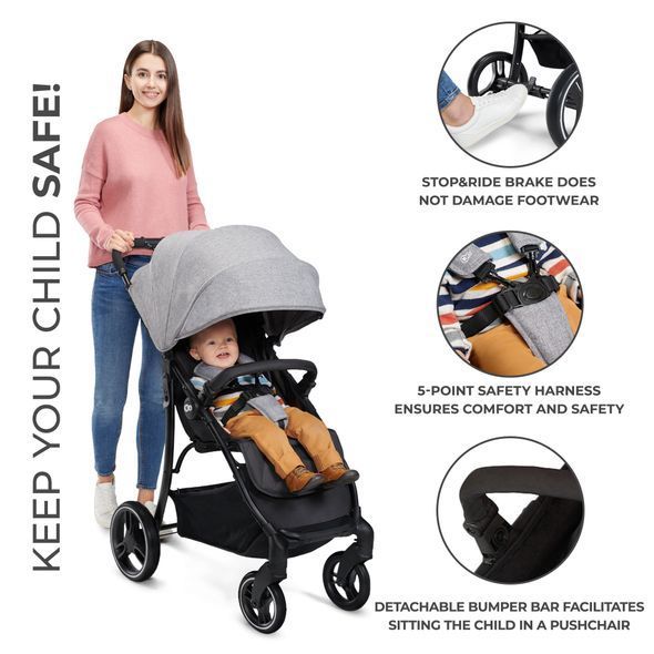 Купить Прогулочная коляска Kinderkraft Trig 2 Grey 5 090 грн недорого