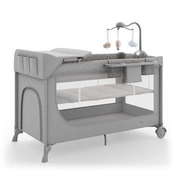 Купить Кровать-манеж с пеленатором Kinderkraft Leody Up Grey&nbsp; 6 390 грн недорого