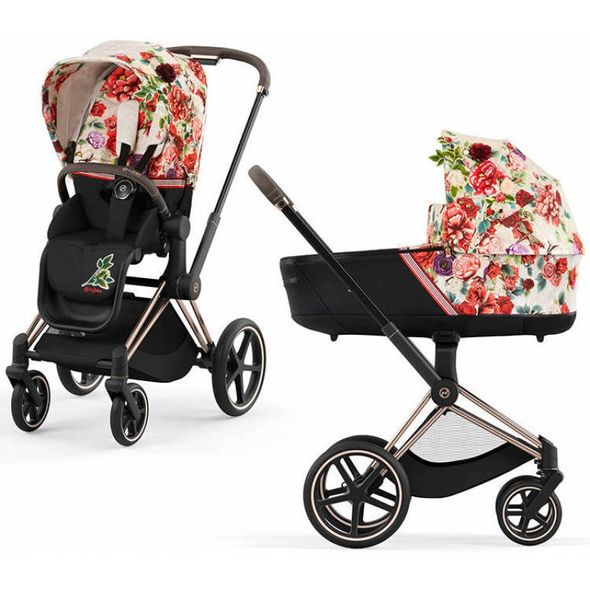 Купити Коляска дитяча 2 в 1 Cybex Priam Blossom Light шасі Rosegold 61 700 грн недорого, дешево