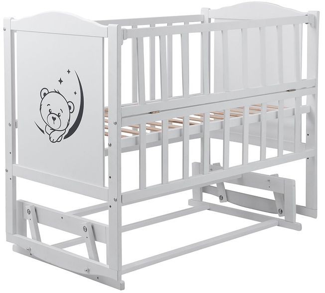 Купить Кровать Babyroom Тедди Т-02 (фигурное быльце, маятник, откидной бок) 3 939 грн недорого