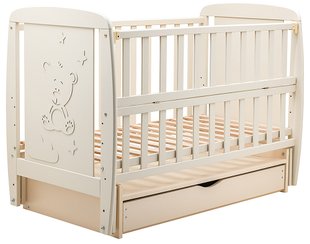 Купити Ліжко Babyroom Умка DUMYO-3 (маятник, шухляда, відкидна боковина) бук слонова кістка 5 742 грн недорого, дешево