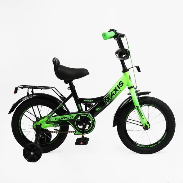 Купить Детский велосипед CORSO 14" Maxis MX-26939 (стальная рама, ручные томоза, дополнительные колеса) 3 042 грн недорого