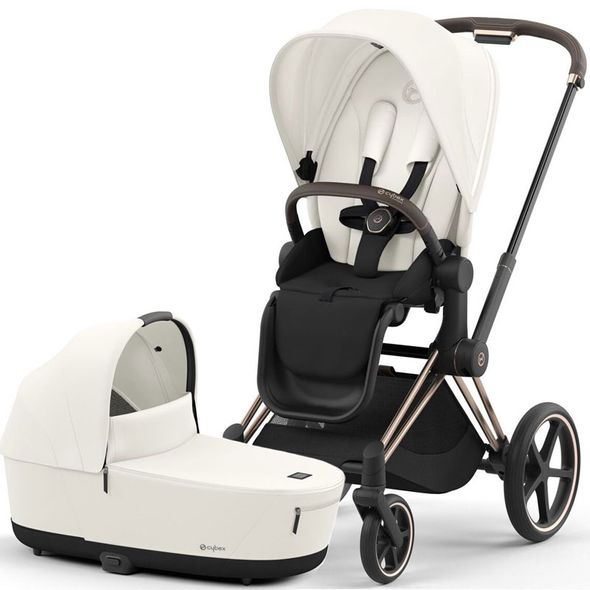 Купити Коляска дитяча 2 в 1 Cybex Priam Off White шасі Rosegold 52 190 грн недорого, дешево