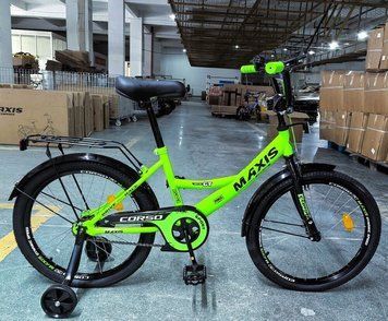 Купить Детский велосипед CORSO 20" Maxis MX-34489 (стальная рама, ручные томоза, дополнительные колеса) 4 063 грн недорого