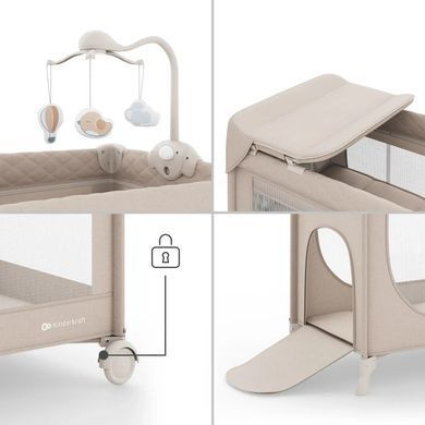 Купити Ліжко-манеж з пеленатором Kinderkraft Leody Up Grey 6 390 грн недорого, дешево