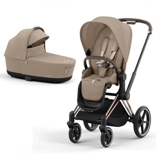 Купити Коляска дитяча 2 в 1 Cybex Priam Cozy Beige шасі Rosegold 53 600 грн недорого, дешево