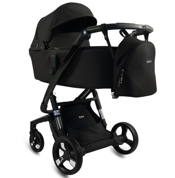 Купити Коляска дитяча 2 в 1 Ibebe istop 17 Чорна екошкіра 28 790 грн недорого, дешево