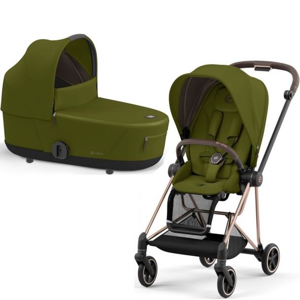 Купити Коляска дитяча 2 в 1 Cybex Mios Lux Khaki Green шасі Rose Gold 36 590 грн недорого, дешево