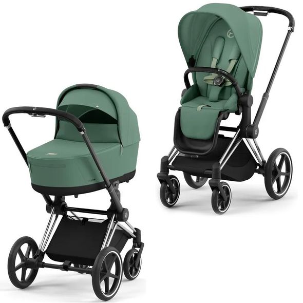 Купити Коляска дитяча 2 в 1 Cybex Priam Leaf Green шасі Chrome Black 51 600 грн недорого, дешево