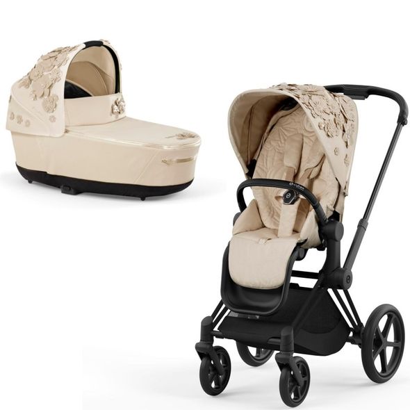 Купити Коляска дитяча 2 в 1 Cybex Priam Simply Flowers Beige шасі Matt Black 63 690 грн недорого, дешево