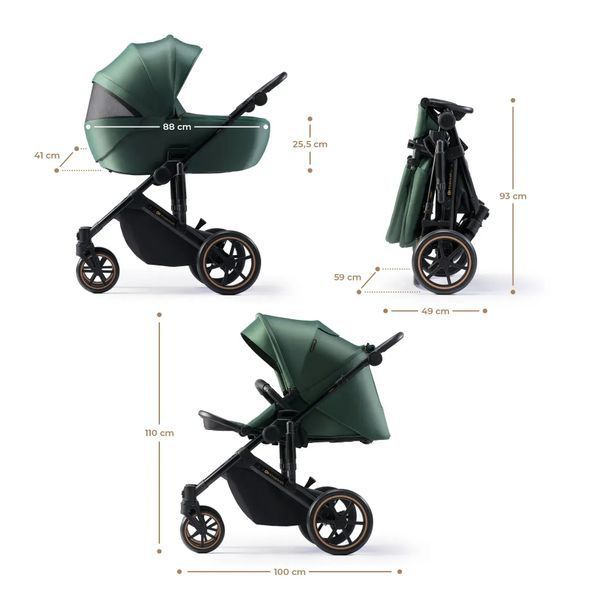 Купити Коляска дитяча 2 в 1 Kinderkraft Prime 2 Dark Green 12 990 грн недорого, дешево