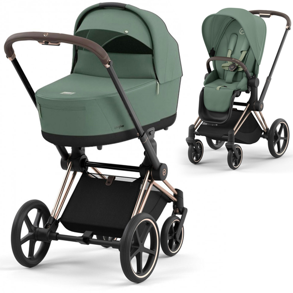 Купить Коляска 2 в 1 Cybex Priam Leaf Green шасси Rosegold 57 600 грн недорого