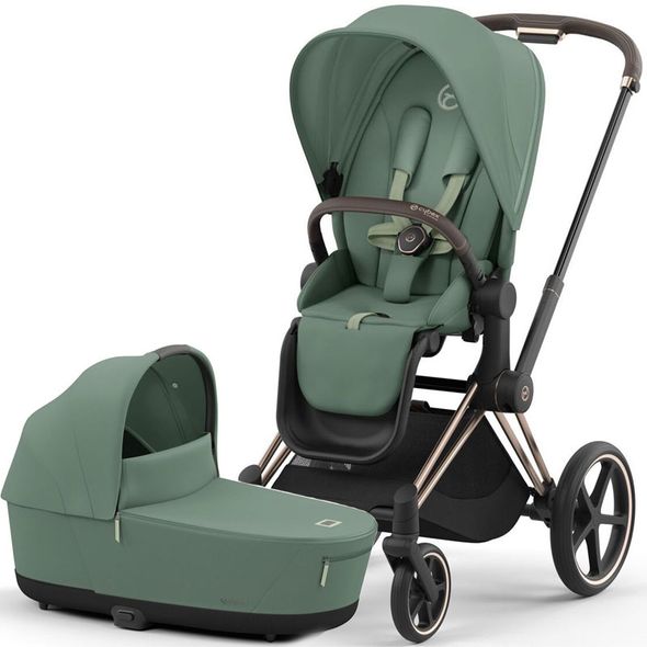 Купити Коляска дитяча 2 в 1 Cybex Priam Leaf Green шасі Rosegold 53 600 грн недорого, дешево