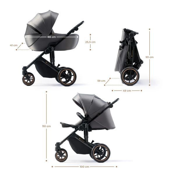 Купити Коляска дитяча 2 в 1 Kinderkraft Prime 2 Shadow Grey 12 990 грн недорого, дешево