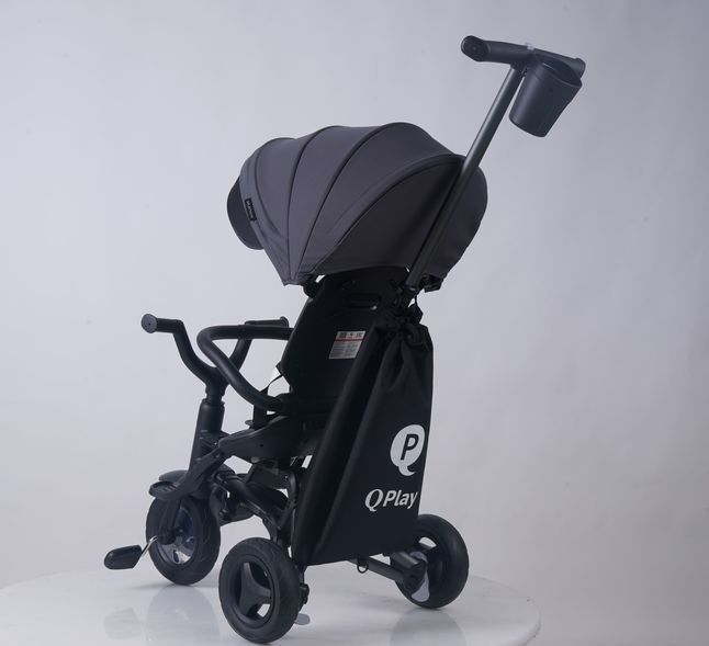 Купити Триколісний складний велосипед Qplay Nova+ Rubber Ultimate Black 8 400 грн недорого, дешево