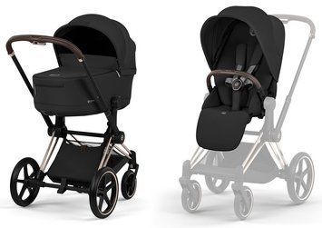 Купить Коляска 2 в 1 Cybex Priam Comfort Sepia Black шасси Rosegold 55 700 грн недорого