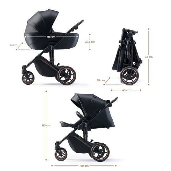 Купити Коляска дитяча 2 в 1 Kinderkraft Prime 2 Venezian Black 12 990 грн недорого, дешево