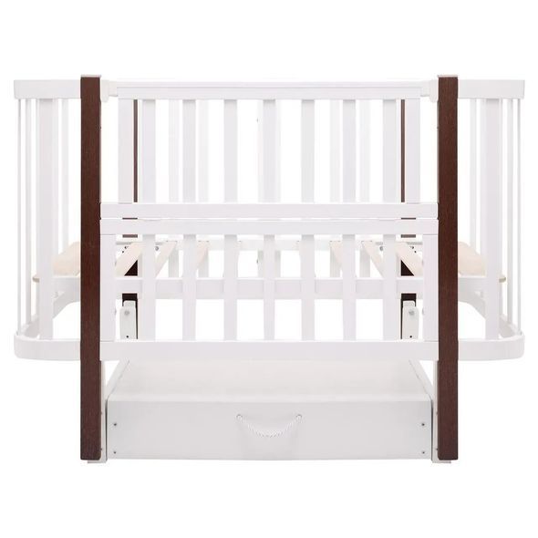 Купить Кроватка Babyroom Месяц LU-3 маятник, шухляда белый/венге 7 699 грн недорого