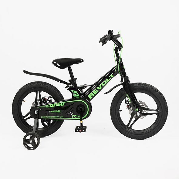 Купити Велосипед дитячий CORSO 16" Revolt RV-16766 (магнієва рама, дискові гальма, допоміжні колеса) 4 519 грн недорого, дешево